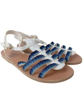 Ancient greek sandals Sandales confort blanc-bleu style décontracté