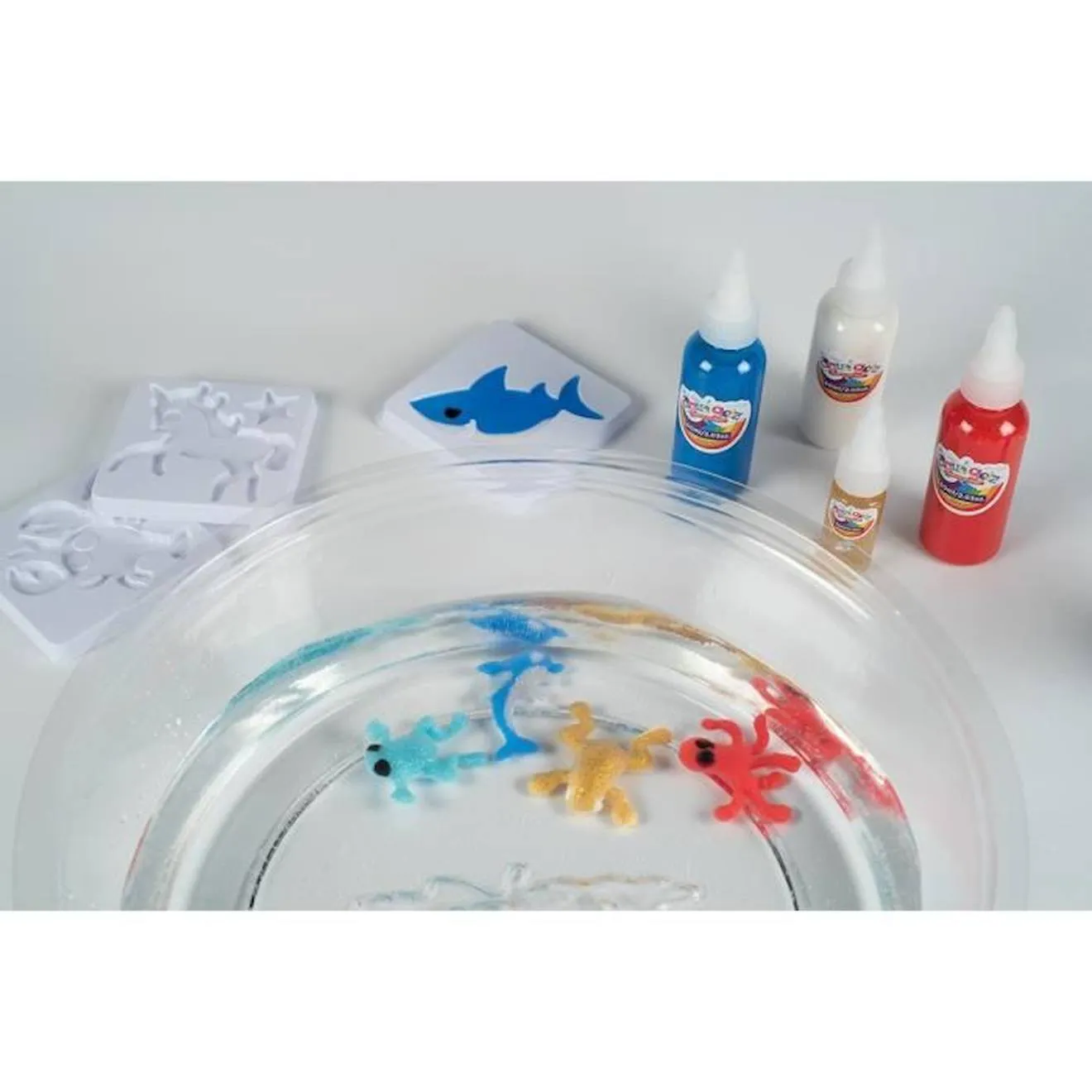 Aqua Gelz Deluxe - SMOBY - Set créatif de figurine 3D en gel - Kit facile à ranger et transporter bleu - Smoby