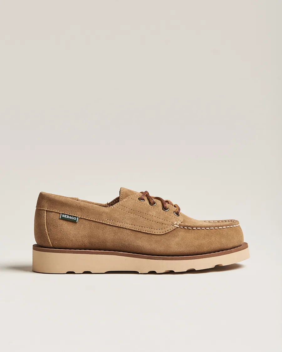 Askookfield Suede Boat Shoe Beige Camel