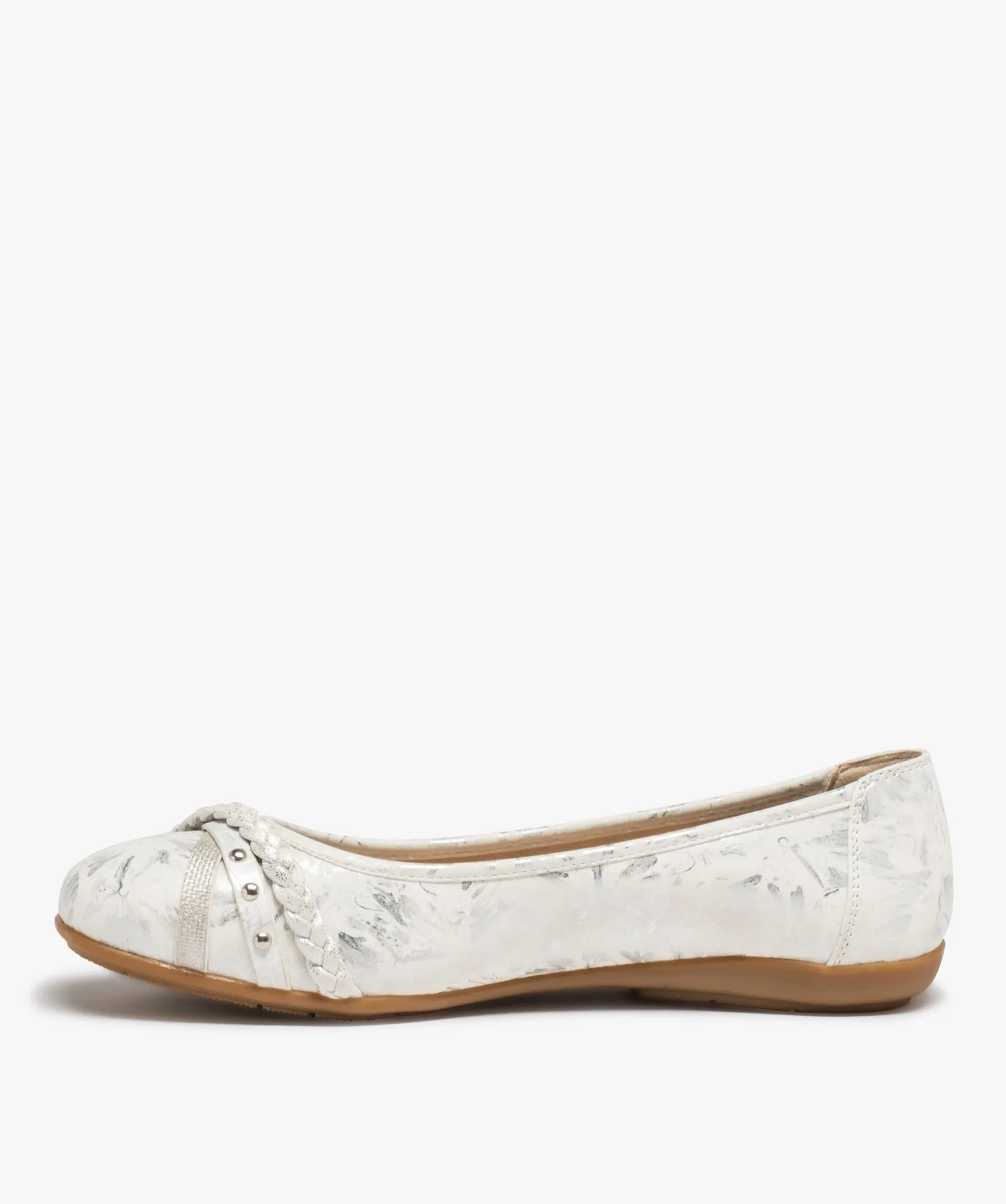 ballerines femme a talon plat et dessus fantaisie blanc ballerines