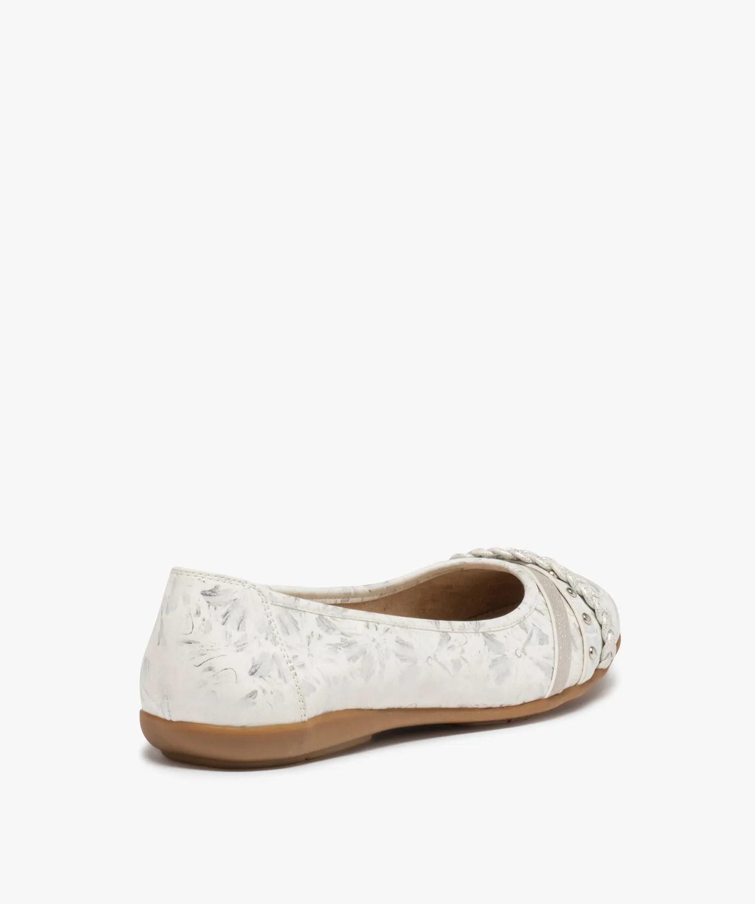 ballerines femme a talon plat et dessus fantaisie blanc ballerines