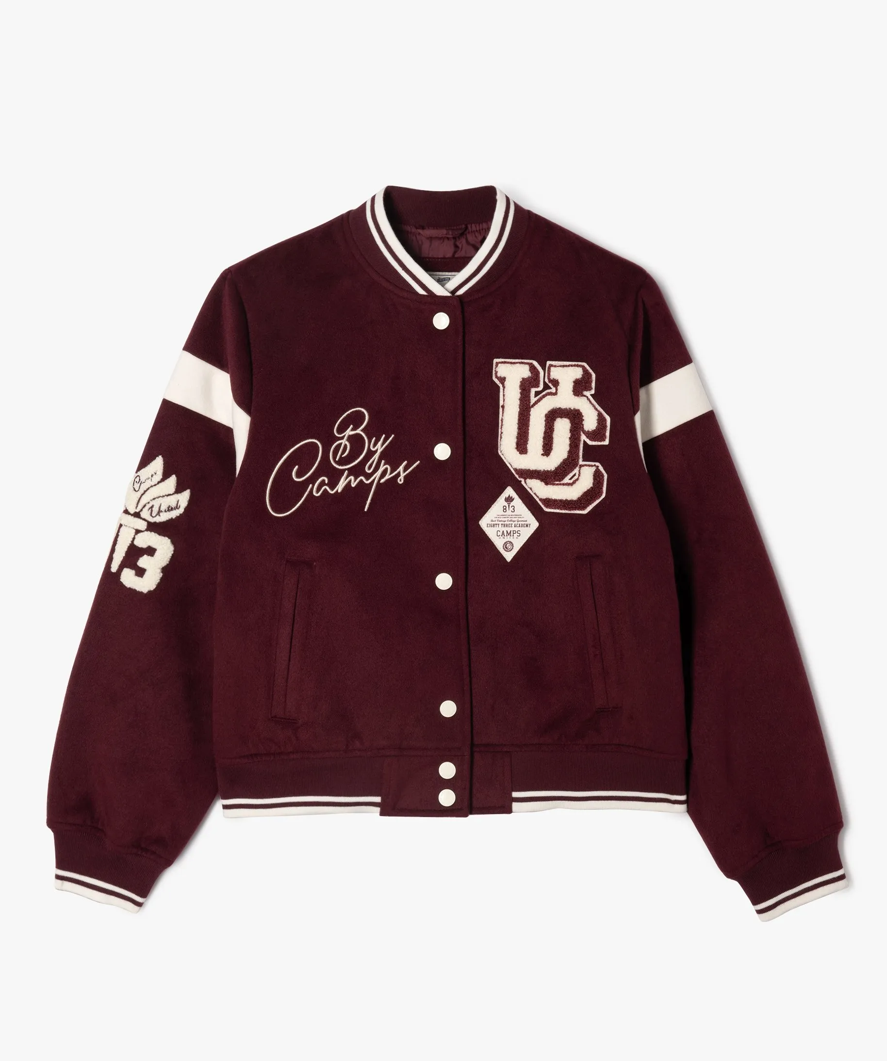 Blouson court bicolore fille - Camps United rouge fonce