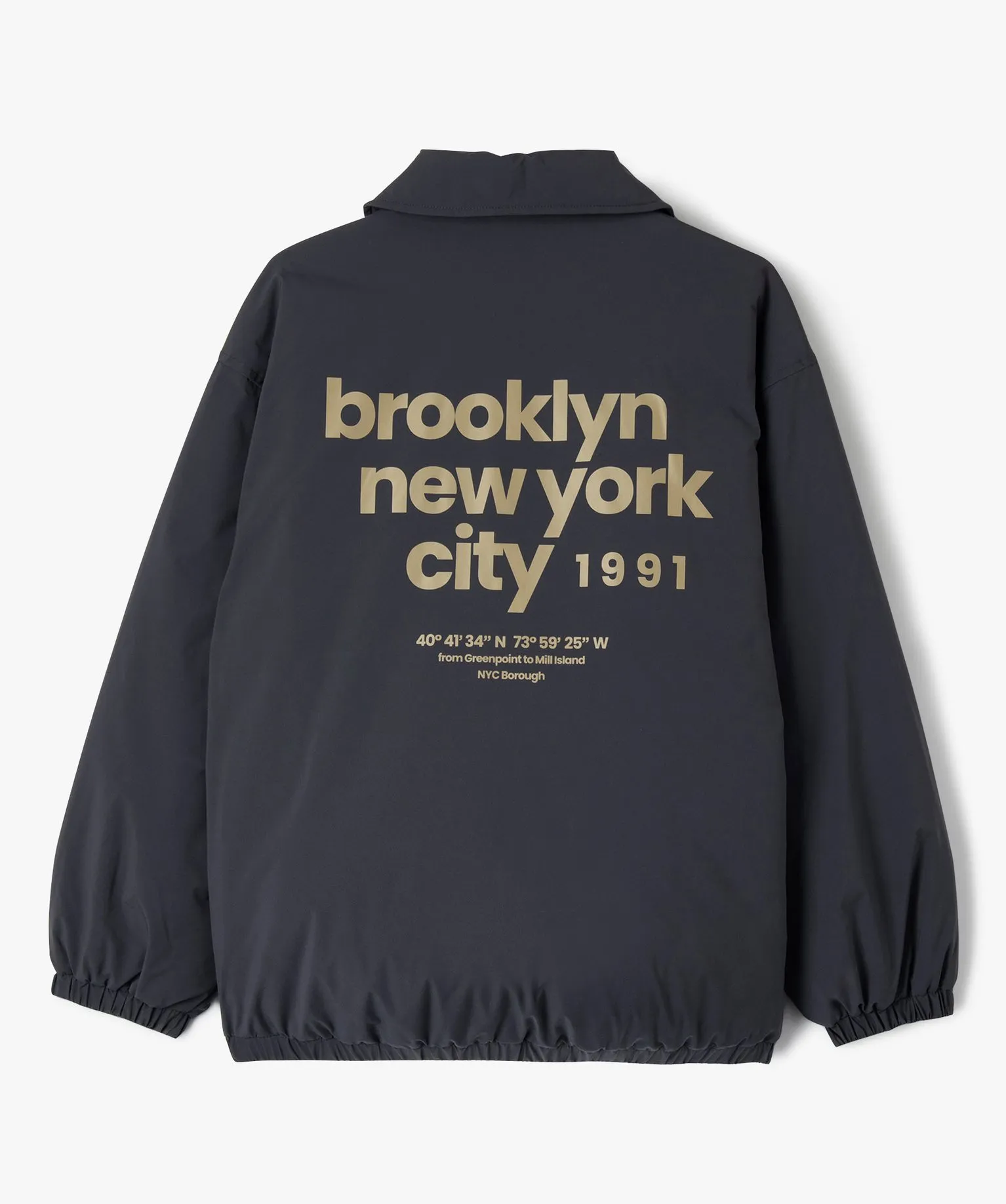 Blouson matelassé avec inscriptions Brooklyn garçon gris fonce