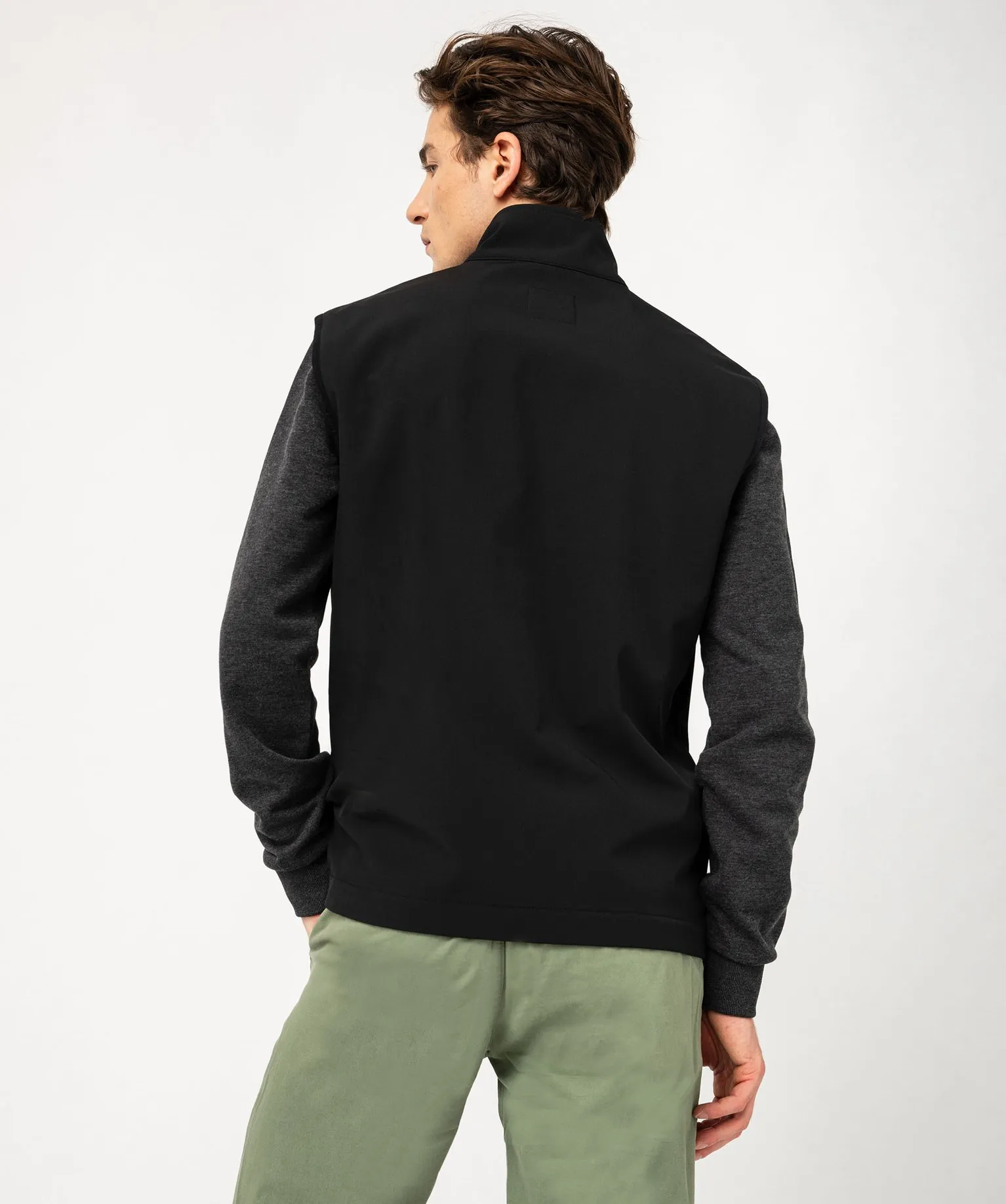 Blouson sans manches avec col montant homme noir