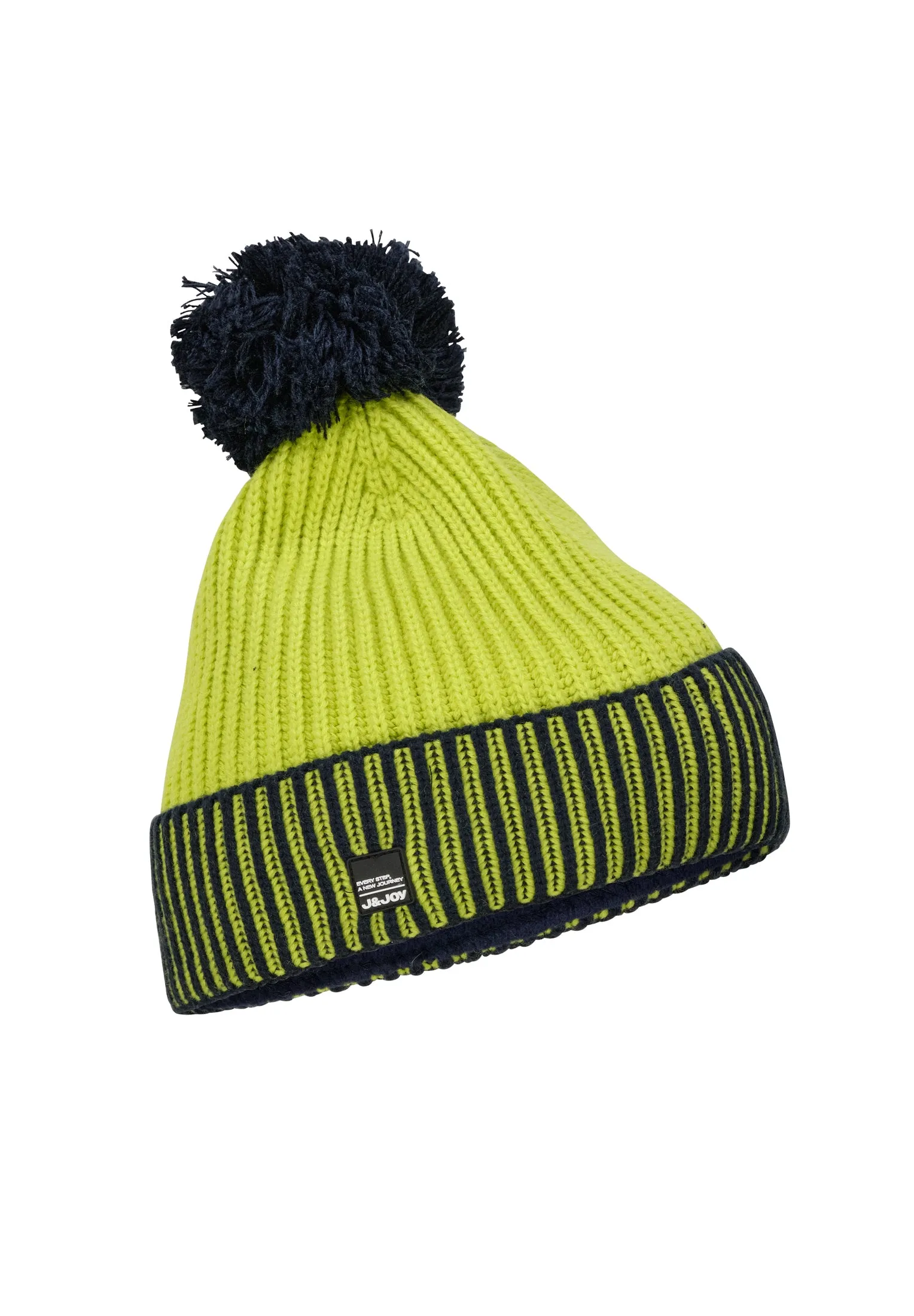 Bonnet homme jaune citron et bleu marine