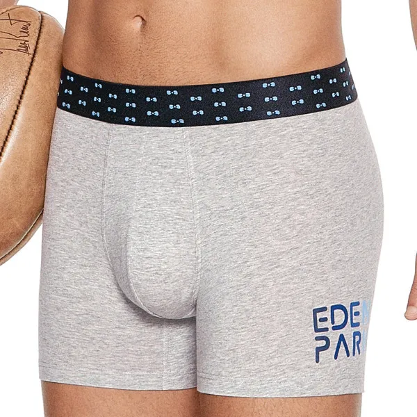 Boxer homme gris chiné avec imprimé Eden Park