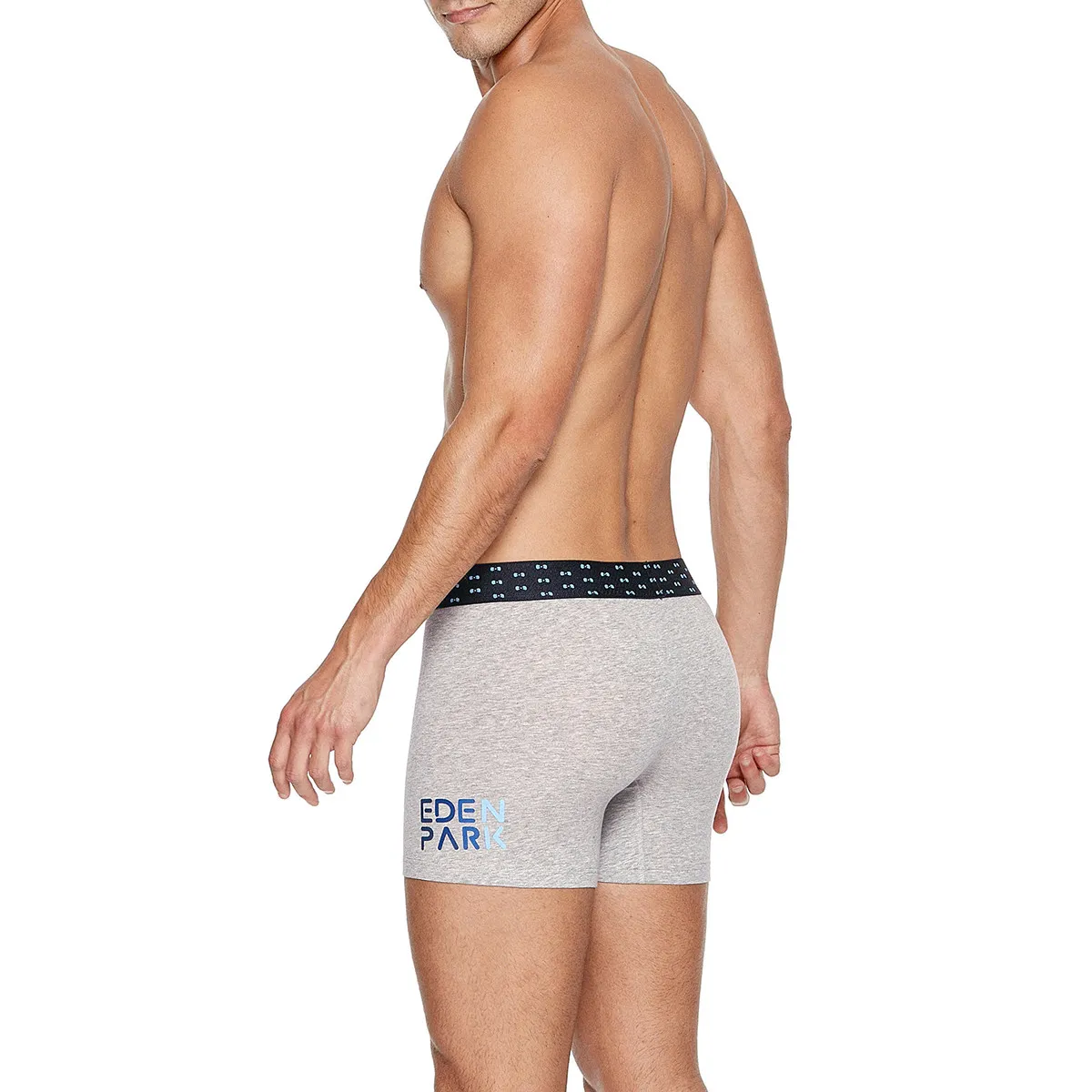 Boxer homme gris chiné avec imprimé Eden Park