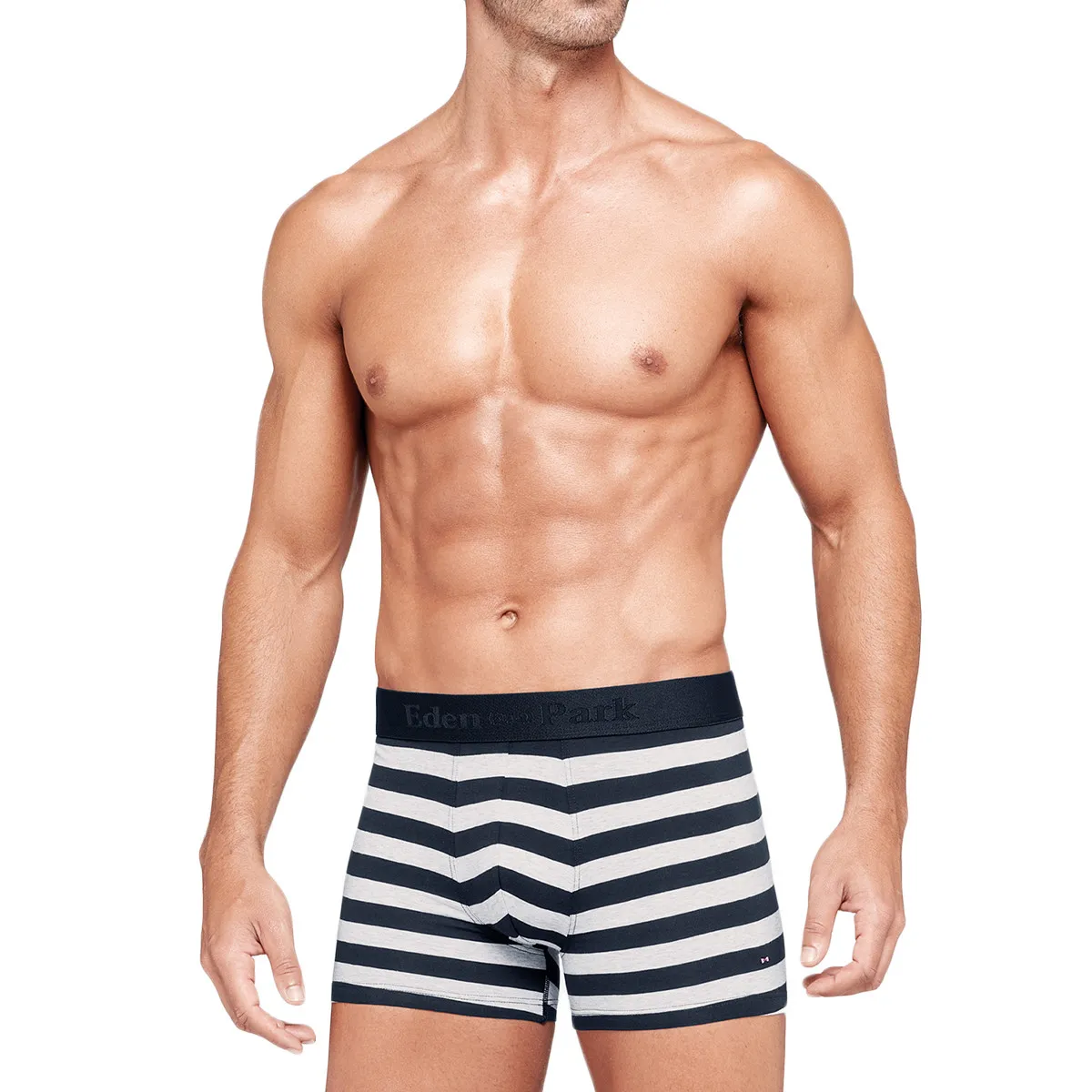 Boxer homme rayé marine et gris clair de Eden Park