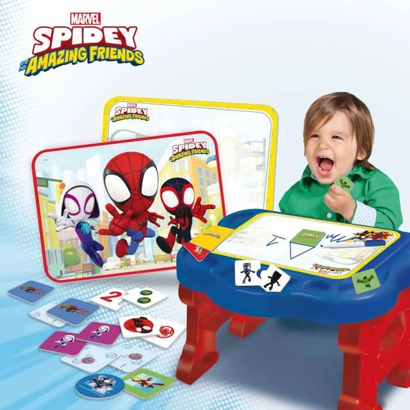 Bureau d'activités pour enfants - Spidey Super desk - Edu games - LISCIANI bleu - Lisciani Giochi