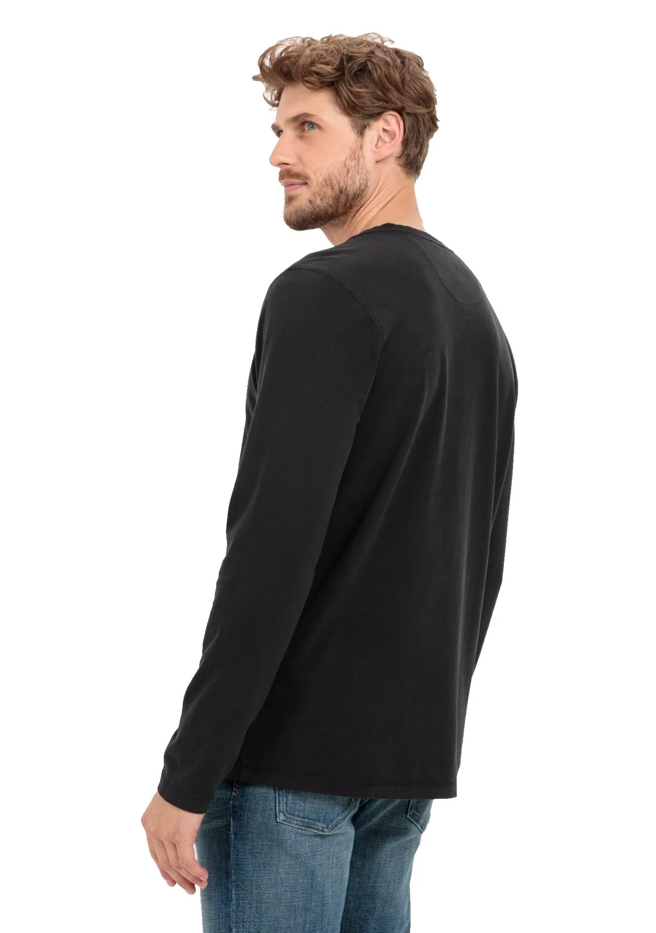 CAMEL ACTIVE TEE SHIRT MANCHES LONGUES Noir