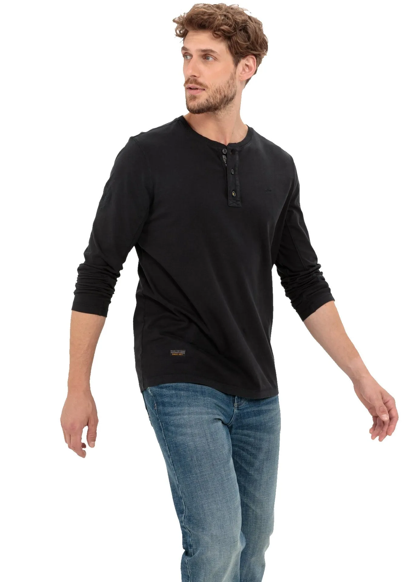 CAMEL ACTIVE TEE SHIRT MANCHES LONGUES Noir