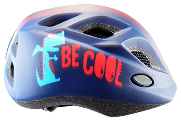 CASQUE + BIDON ENFANT POLISPORT S JUNIOR BE COOL BLEU MAT IN MOLD AVEC REGLAGE OCCIPITAL 5