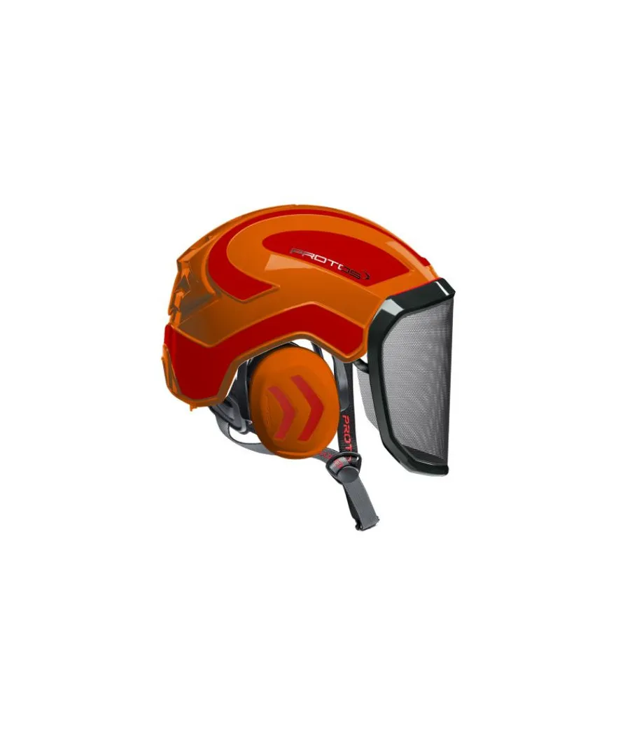 Casque Protos Integral Arborist Bicolore orange-rouge