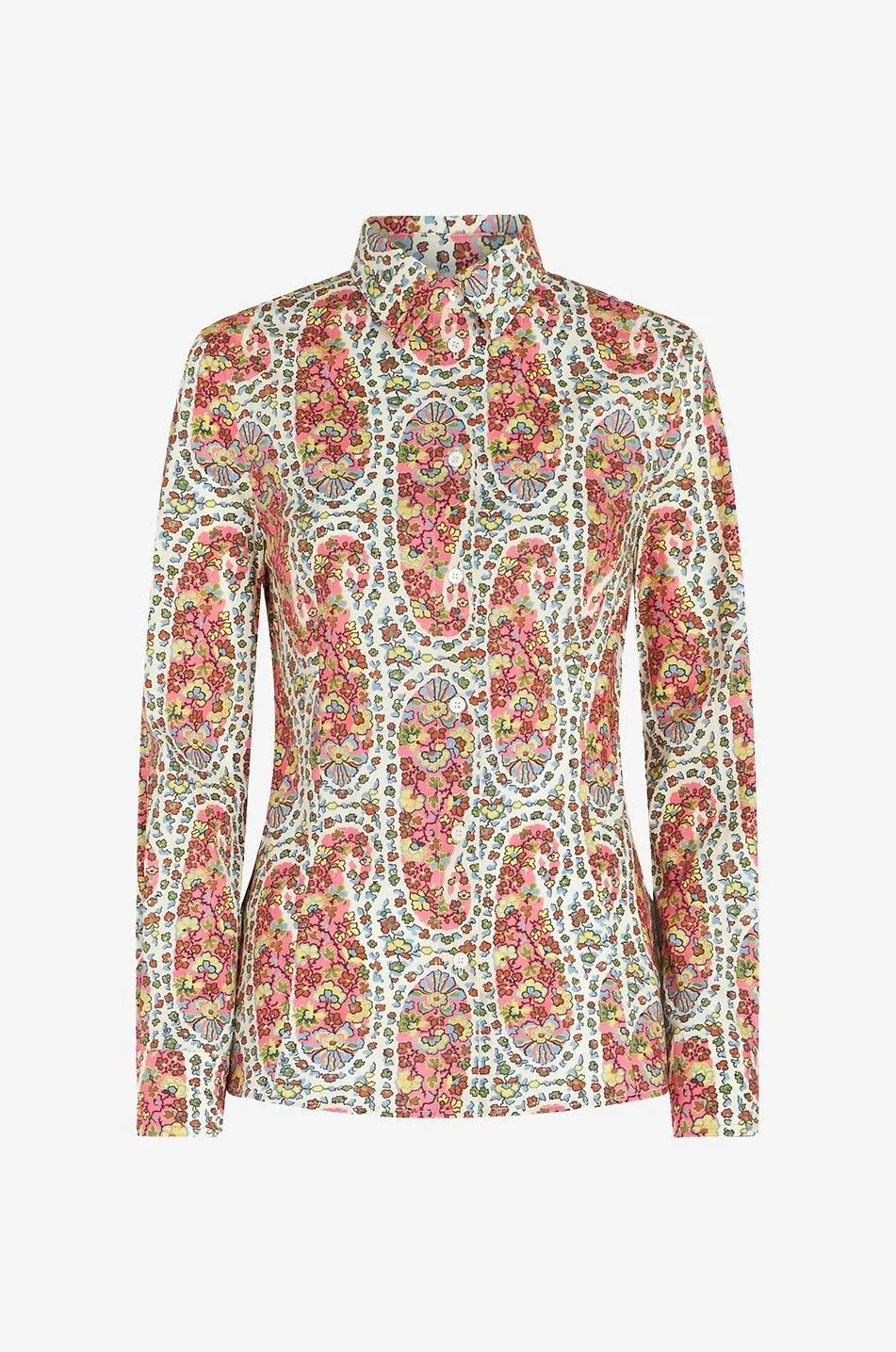 Chemise cintrée en popeline imprimée Paisley Flowers