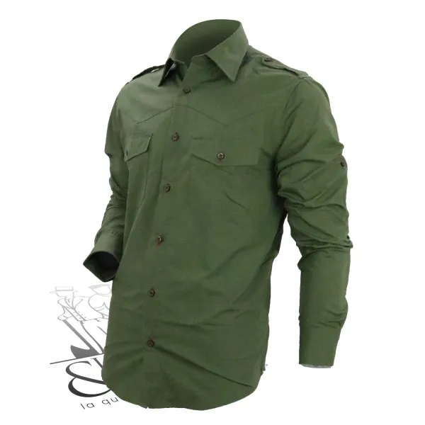 Chemise en coton style militaire - Largeot & Coltin