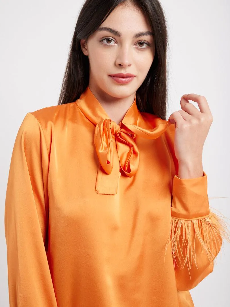 Chemise lavallière en satin