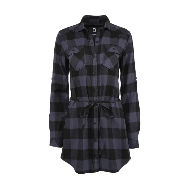 Chemise longue pour femme noir/gris - Brandit