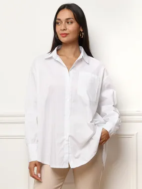 Chemise oversize avec grande poche- blanc_blanc