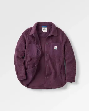 Chemise surdimensionnée en sherpa recyclé Rappel - Prune profonde