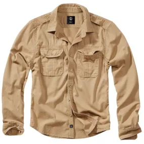 Chemise Vintage Longsleeve Military Style Camel - Brandit