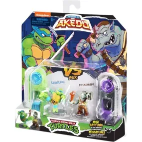 Coffret Tortues Ninja Leonardo vs Kraang - Akedo - Moose Toys - Armes uniques - 4 coffrets duel à collectionner bleu - 