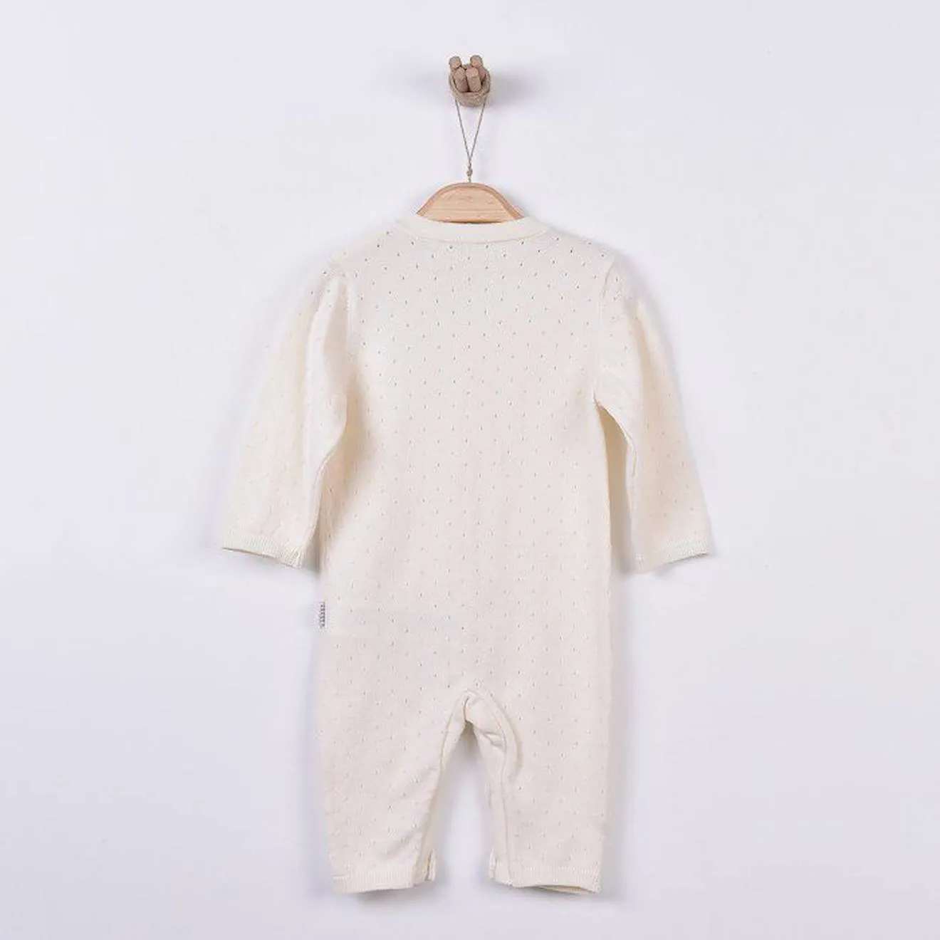 Combinaison bébé en tricot de coton bio beige - Sevira Kids