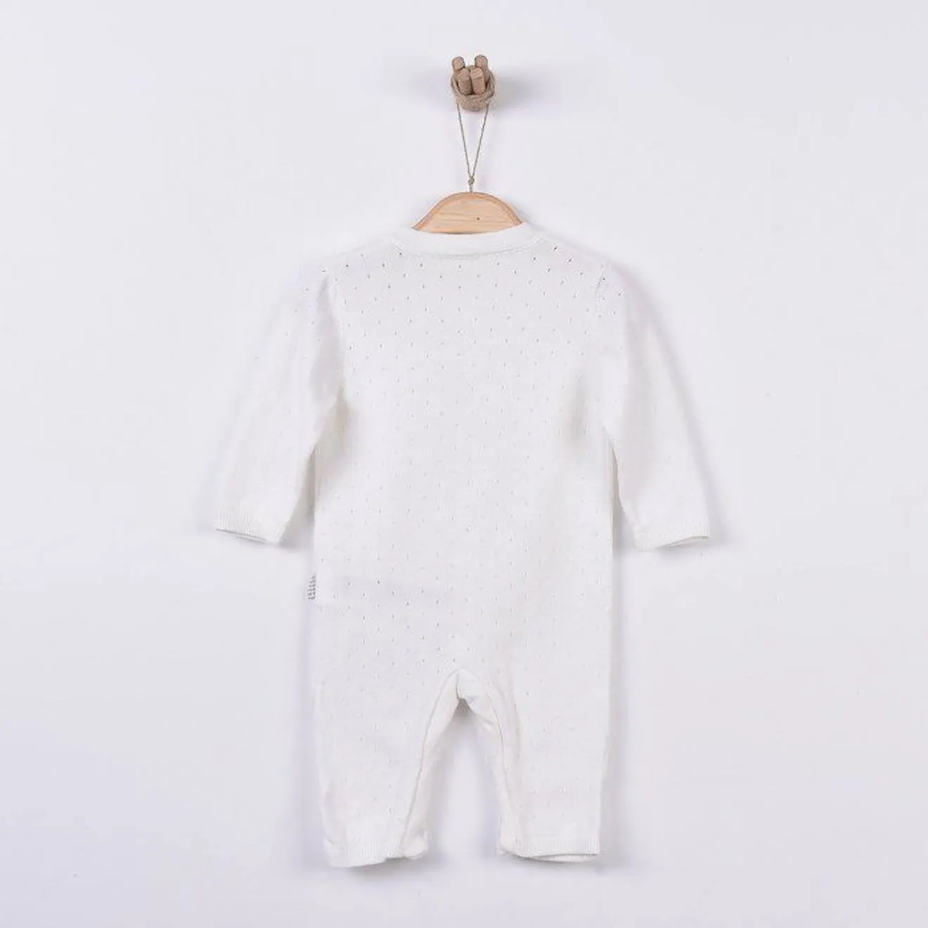 Combinaison bébé en tricot de coton bio beige - Sevira Kids