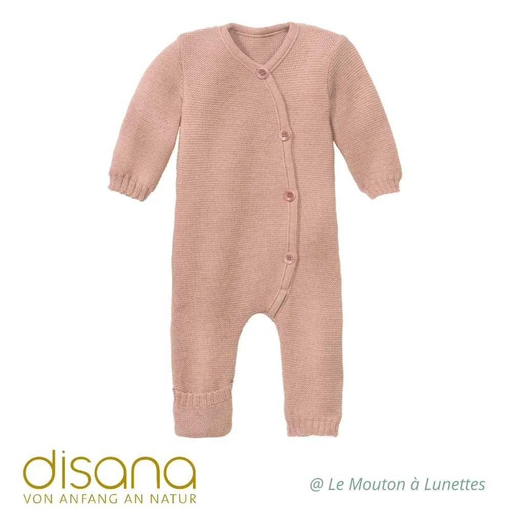 Combinaison bébé en tricot de laine mérinos bio Disana