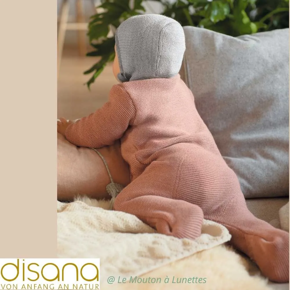 Combinaison bébé en tricot de laine mérinos bio Disana