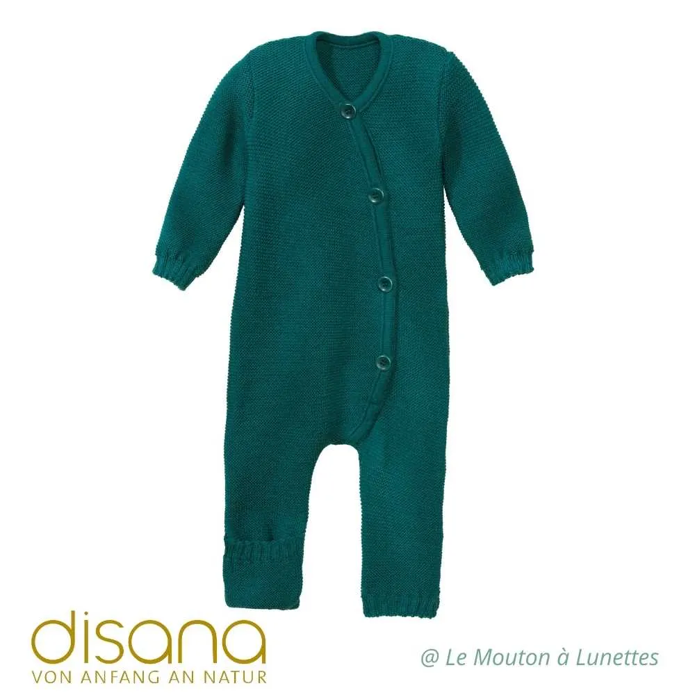 Combinaison bébé en tricot de laine mérinos bio Disana