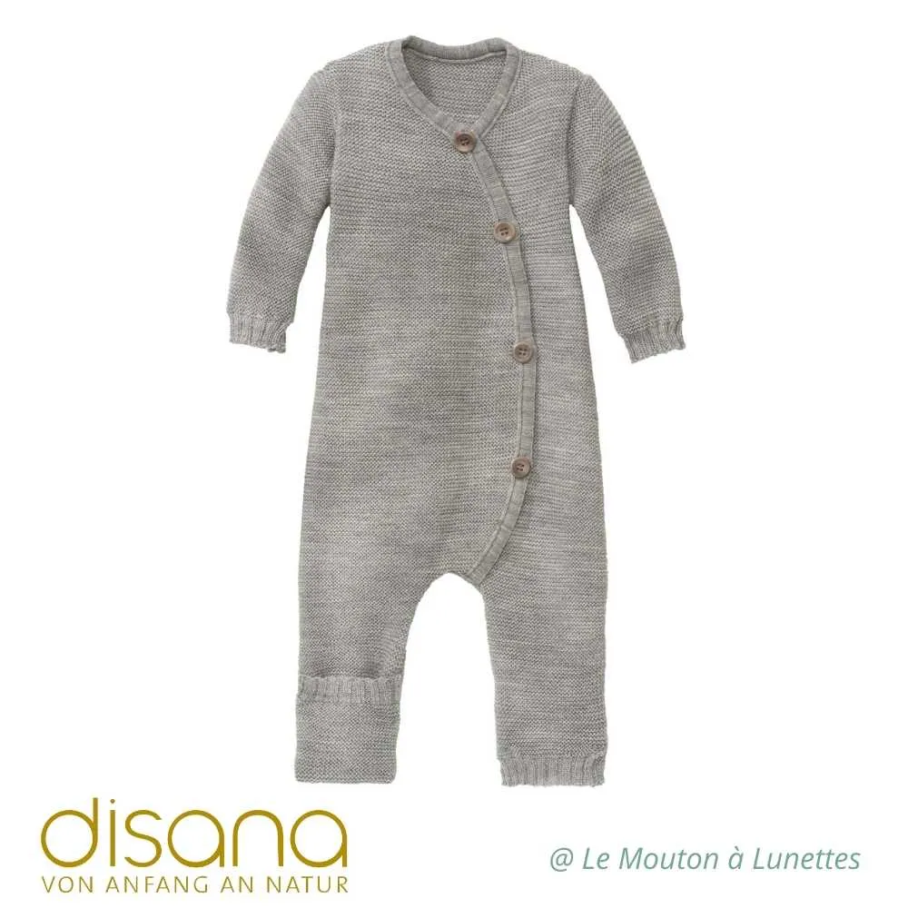 Combinaison bébé en tricot de laine mérinos bio Disana