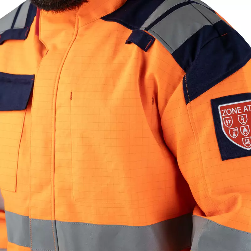 Combinaison haute visibilité ATEX Risk Pratic - orange/ bleu - LMA - 4156