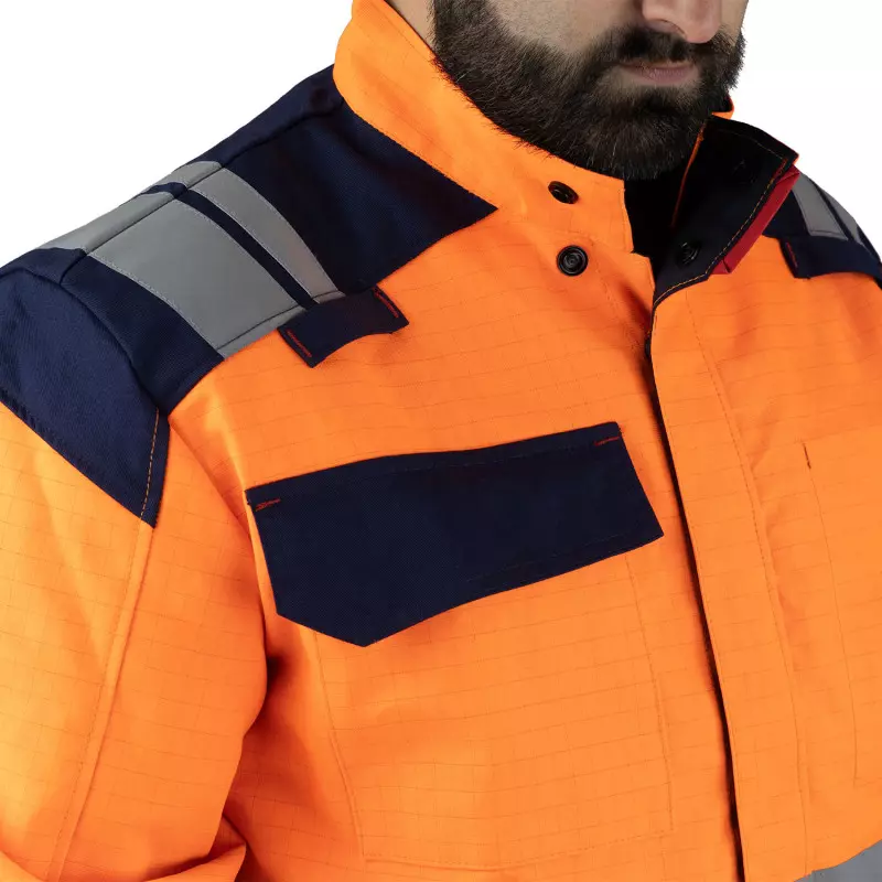 Combinaison haute visibilité ATEX Risk Pratic - orange/ bleu - LMA - 4156