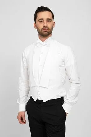 Costume de soirée + pochette, chemise et noeud