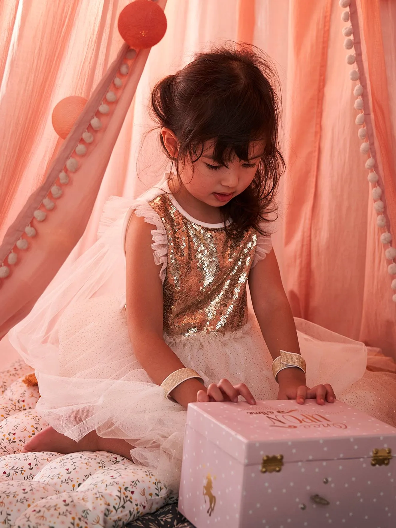 Déguisement de princesse avec voile et couronne rose - Vertbaudet