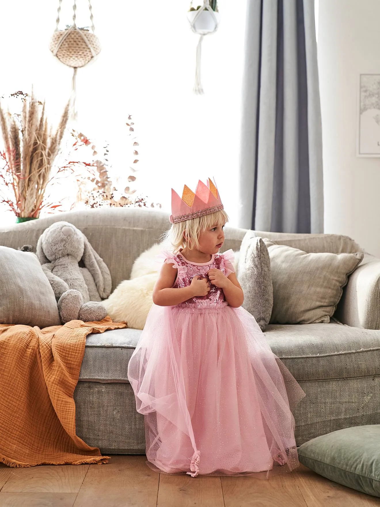 Déguisement de princesse avec voile et couronne rose - Vertbaudet