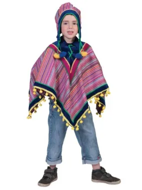 Déguisement Péruvien enfant (poncho et bonnet)