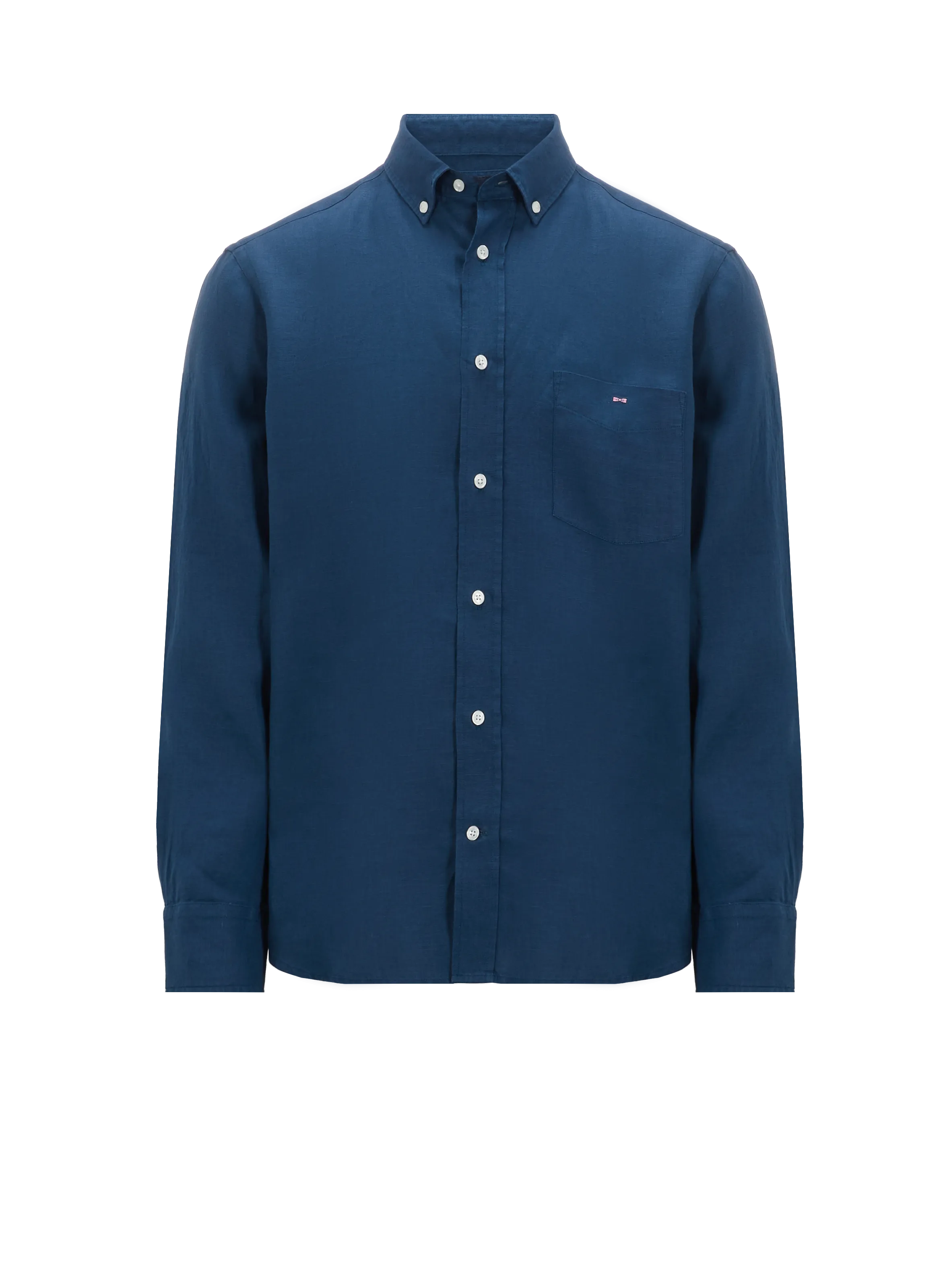 EDEN PARK  Chemise unie en lin - Bleu