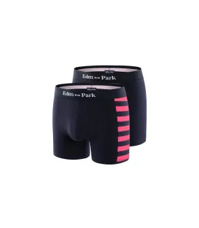 EDEN PARK Lot de 2 Boxers Homme Coton DUOCLASS Marine Ecarlate