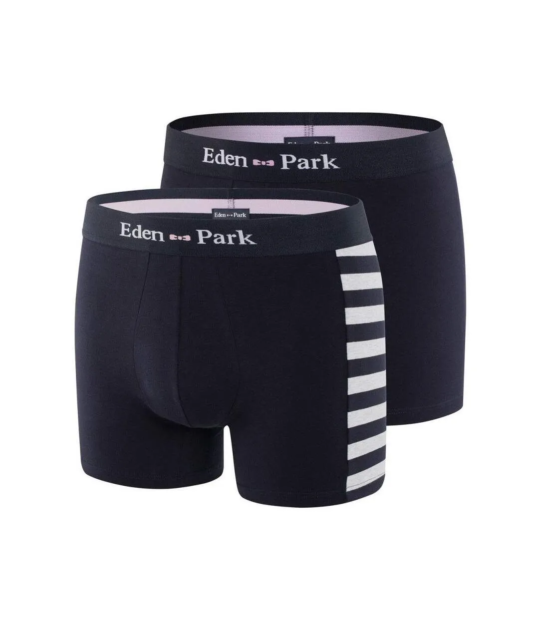 EDEN PARK Lot de 2 Boxers Homme Coton DUOCLASS Marine Gris mélangé