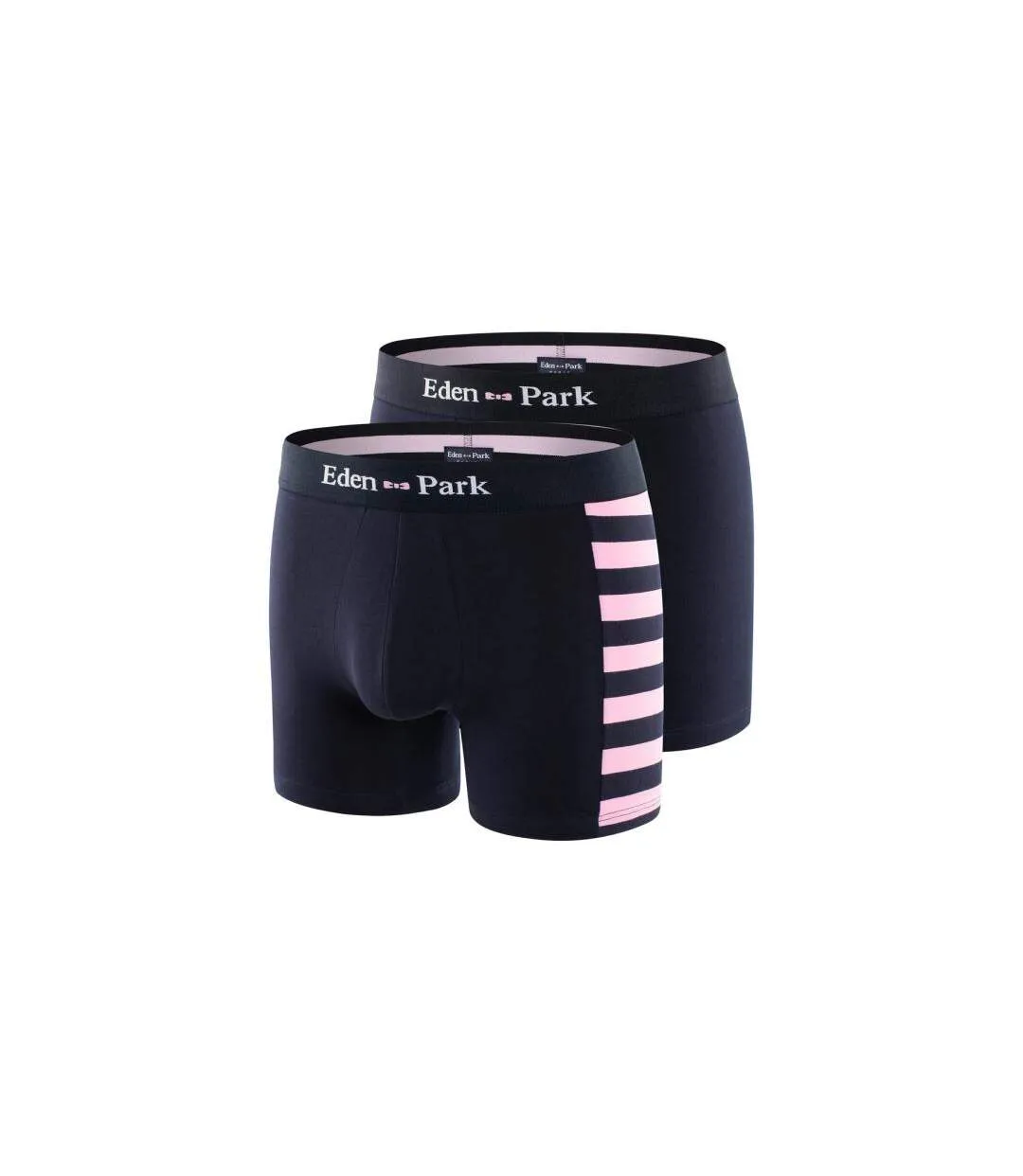 EDEN PARK Lot de 2 Boxers Homme Coton DUOCLASS Marine Rose