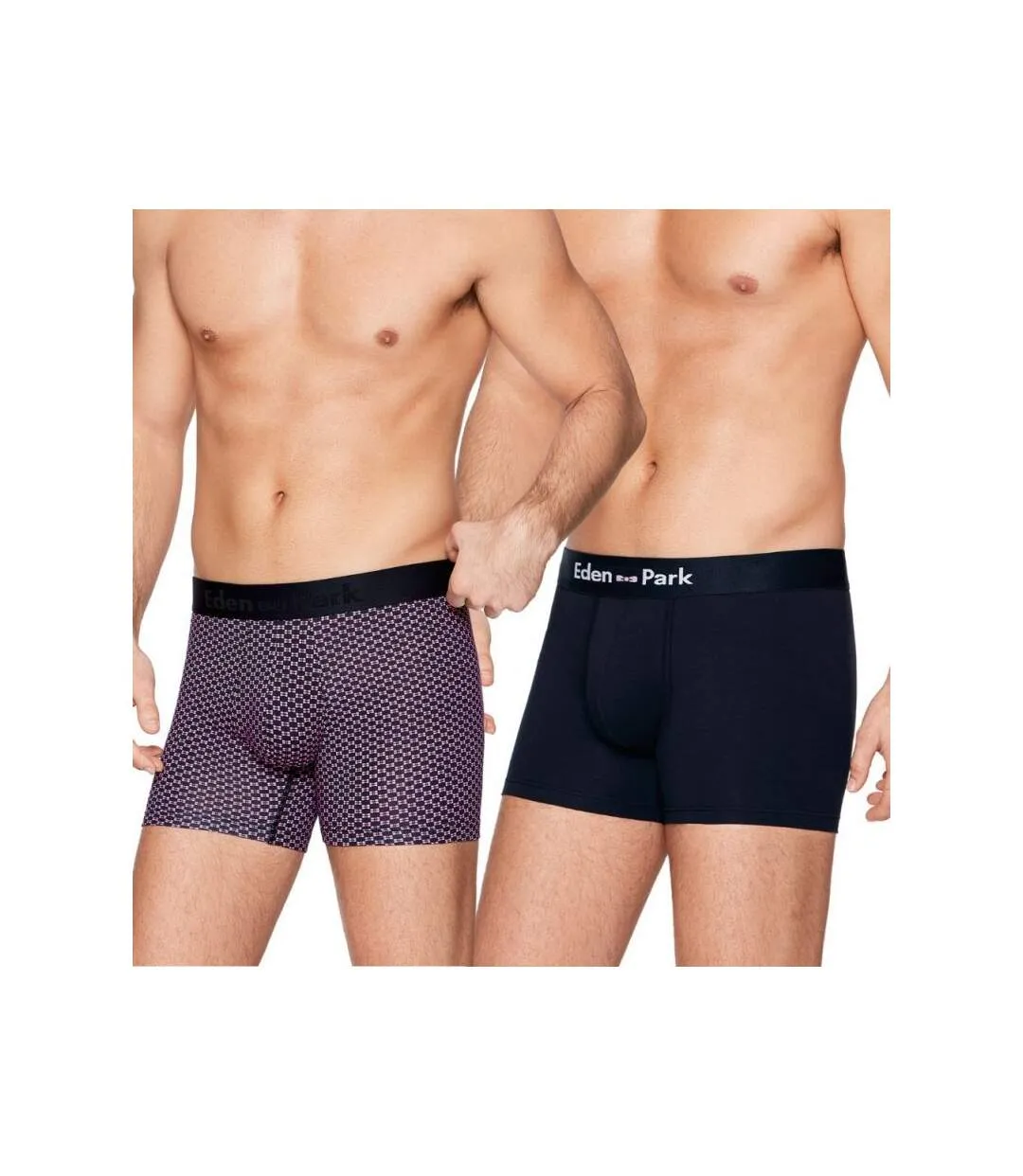 EDEN PARK Lot de 2 Boxers Homme Coton NOEUDS Marine