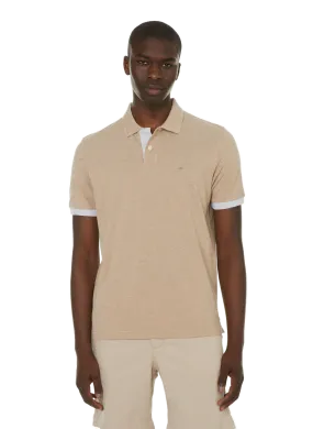 EDEN PARK  Polo bicolore en coton - Beige