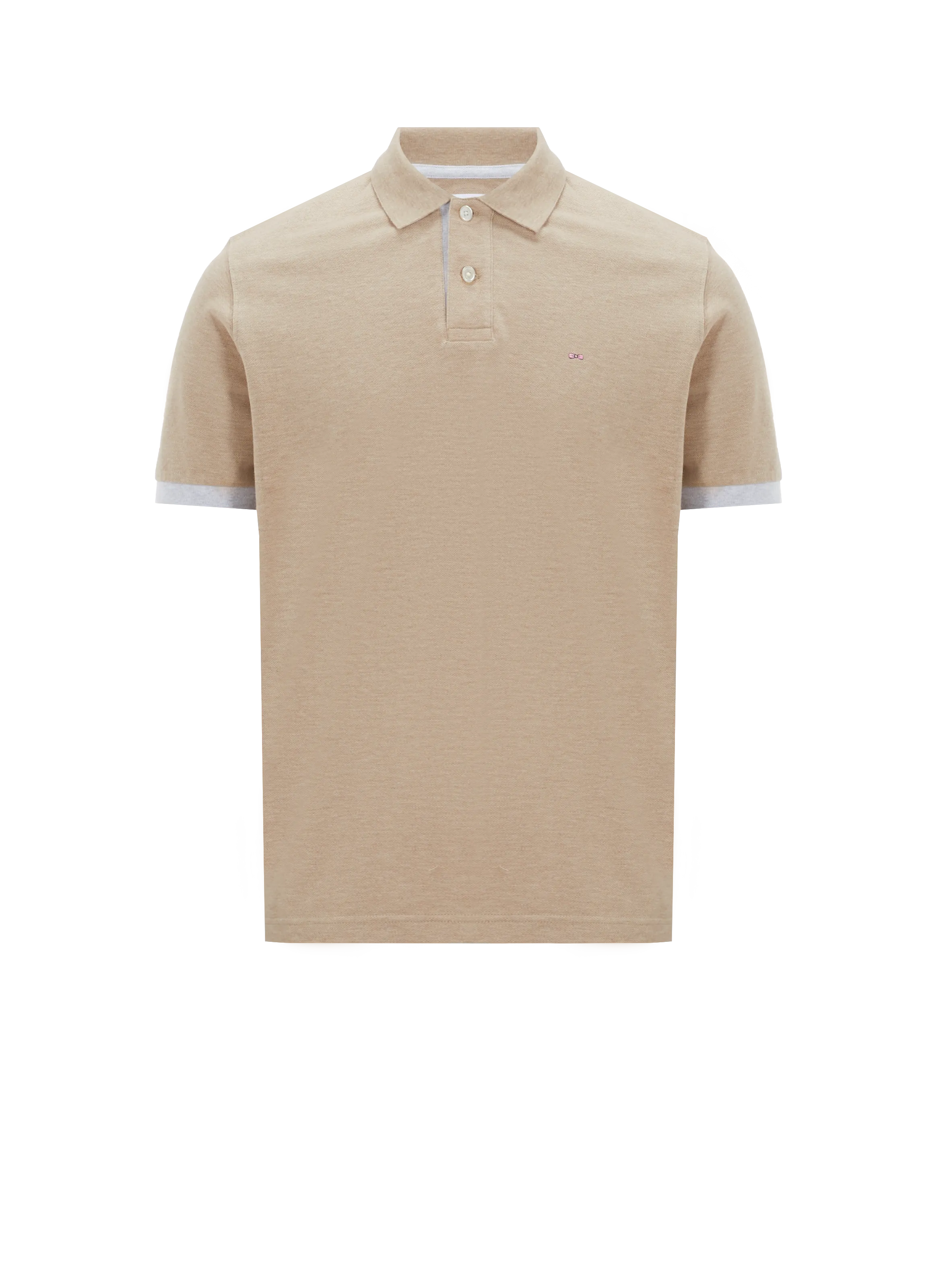 EDEN PARK  Polo bicolore en coton - Beige