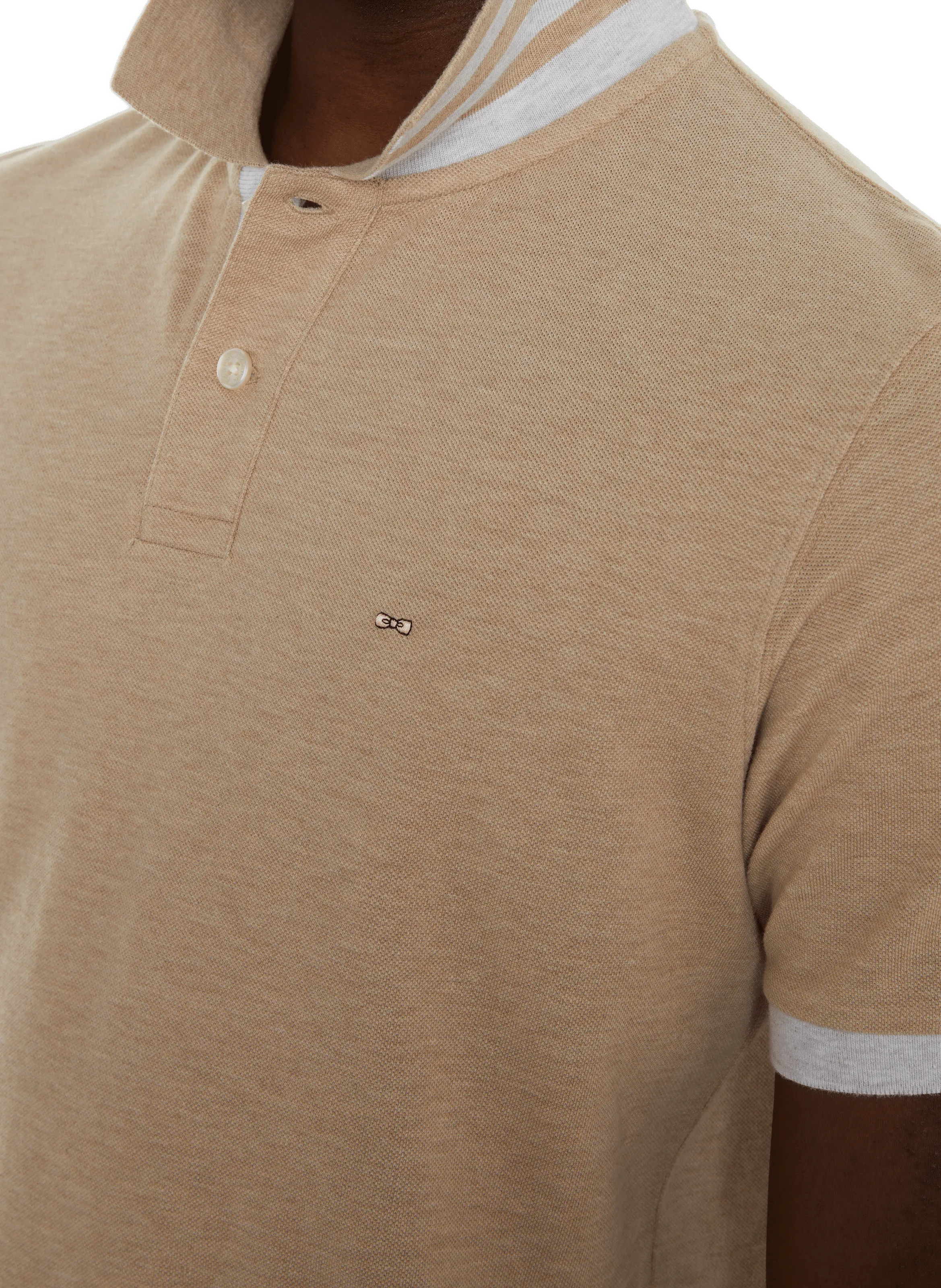 EDEN PARK  Polo bicolore en coton - Beige