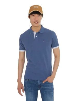 EDEN PARK  Polo bicolore en coton - Bleu