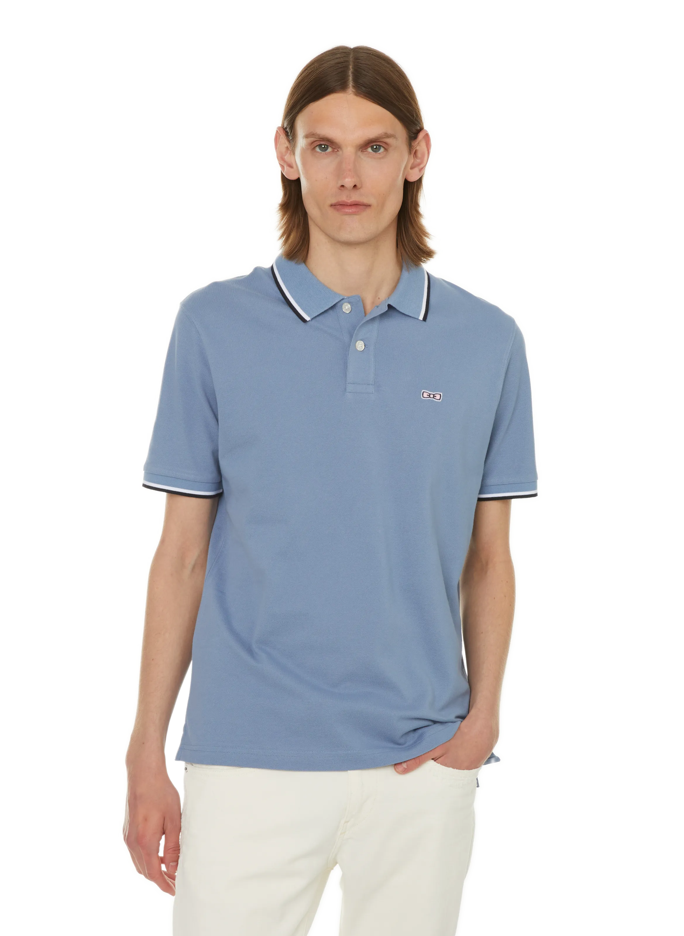 EDEN PARK  Polo uni en coton - Bleu