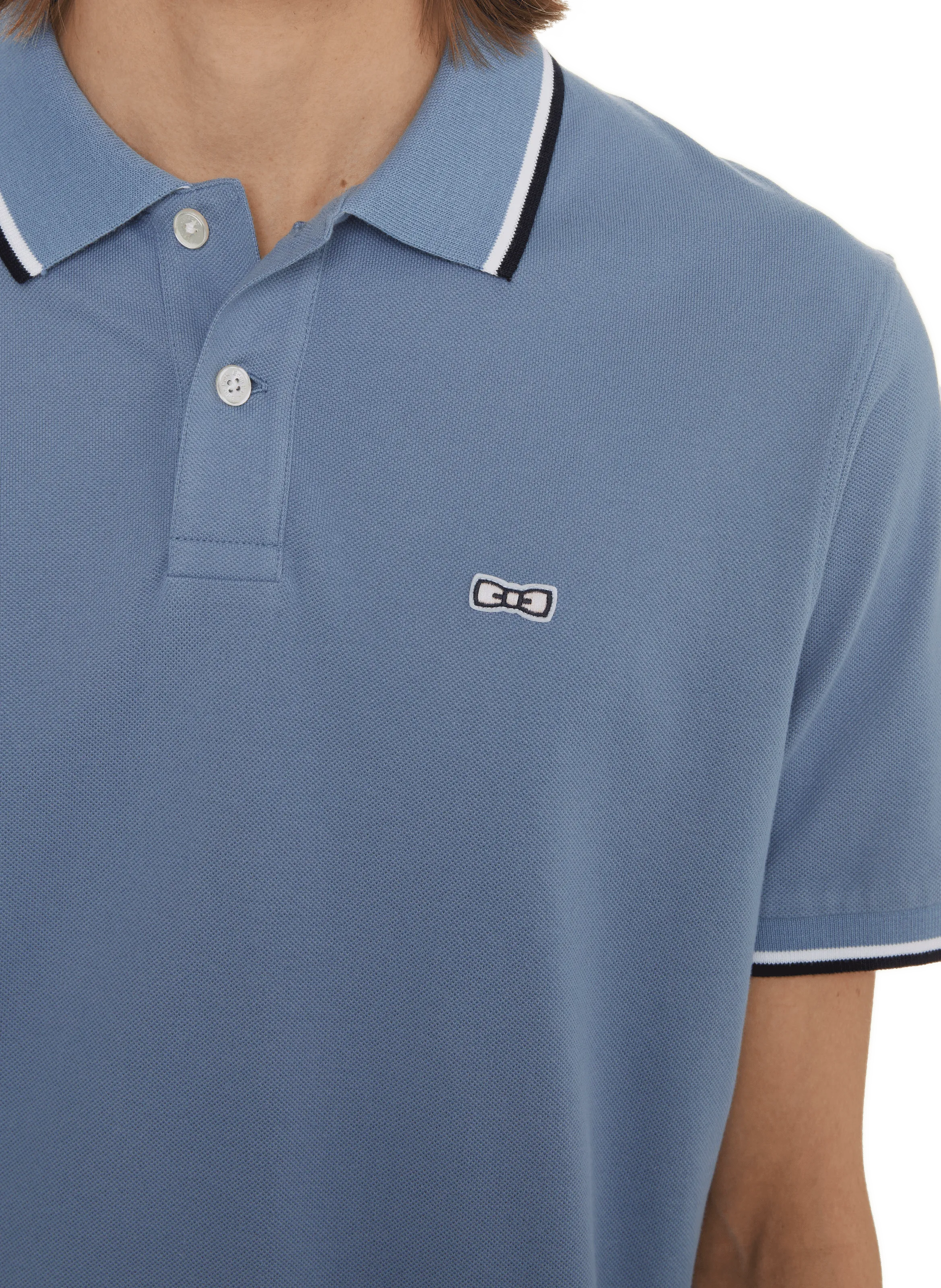 EDEN PARK  Polo uni en coton - Bleu