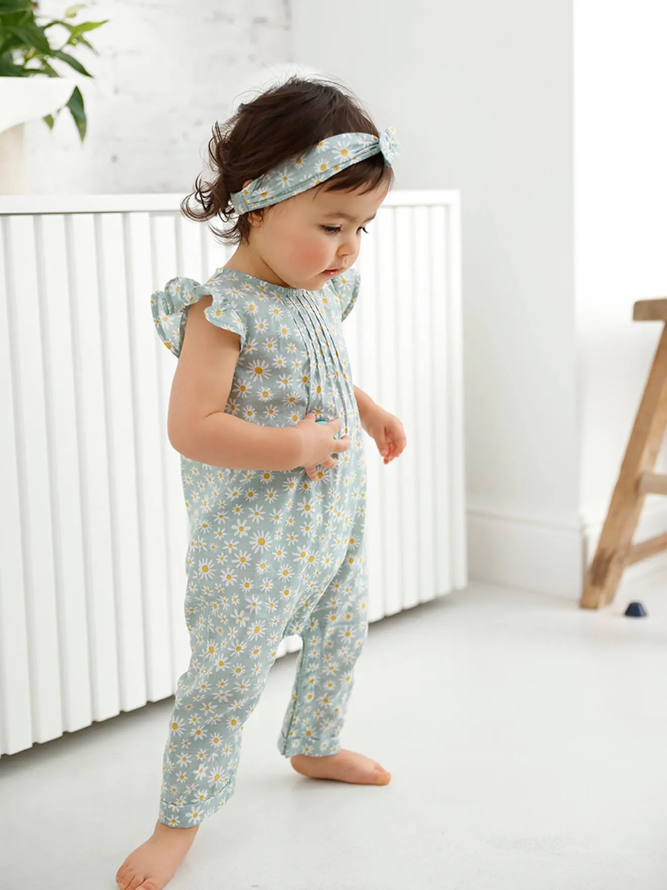 Ensemble combinaison + bandeau imprimés bébé fille rose imprimé - Vertbaudet