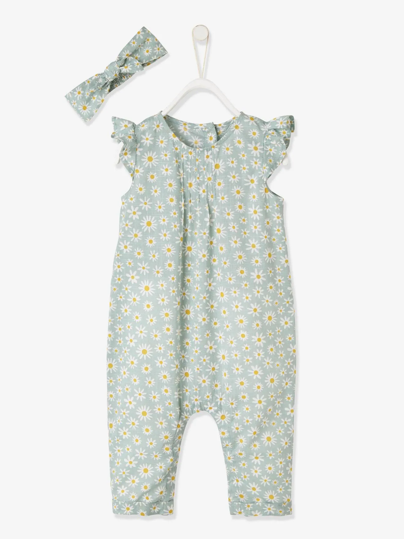 Ensemble combinaison + bandeau imprimés bébé fille rose imprimé - Vertbaudet